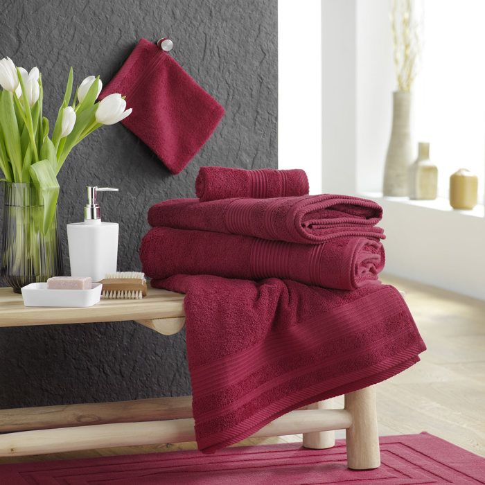 Serviette Ou Drap De Douche 70 X 130 Cm Tendresse Rouge