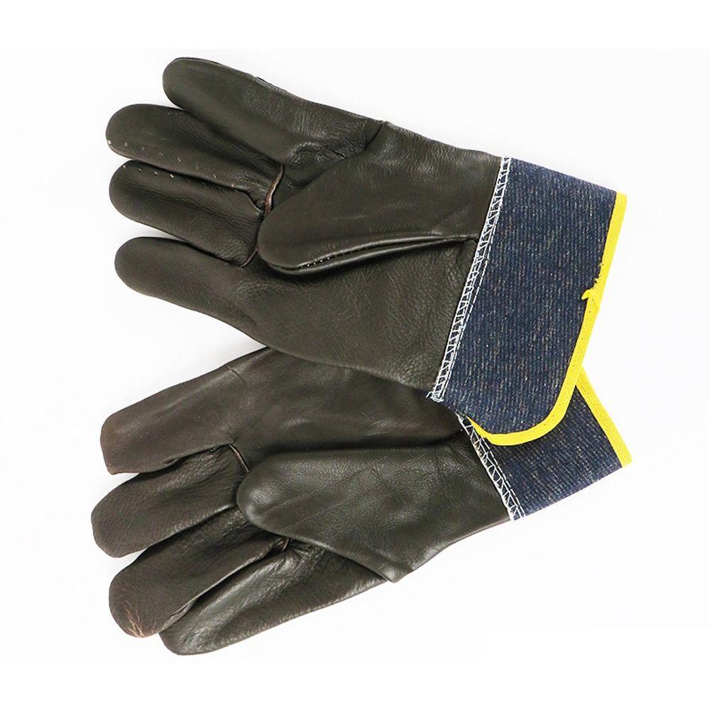 1 Pair Thickened Cowhide Welding Gloves Labor Protection Welder Gloves Metalworking Gardening