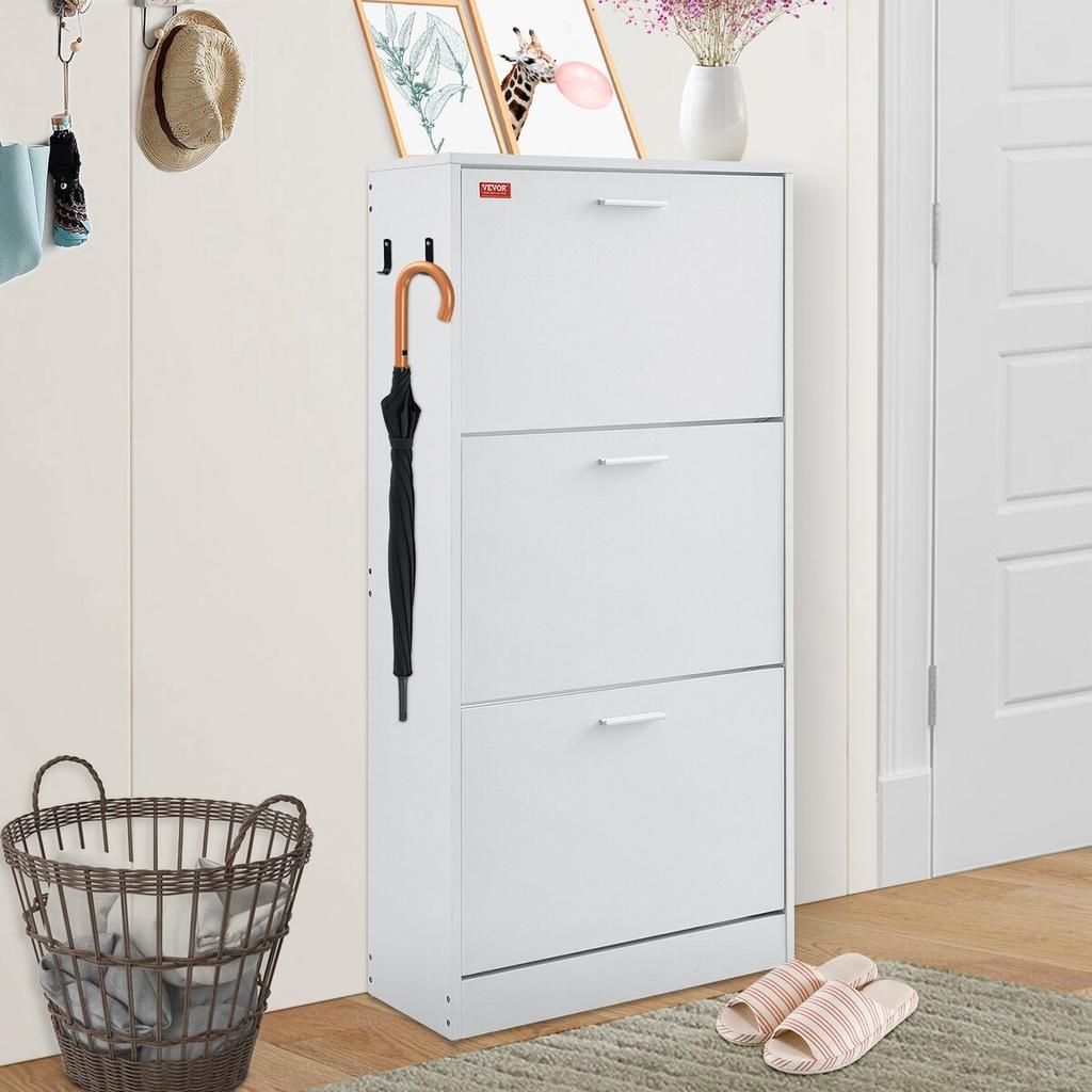 Shoe Cabinet with 3 Flip Drawers Shoe Storage Cabinet for Entryway