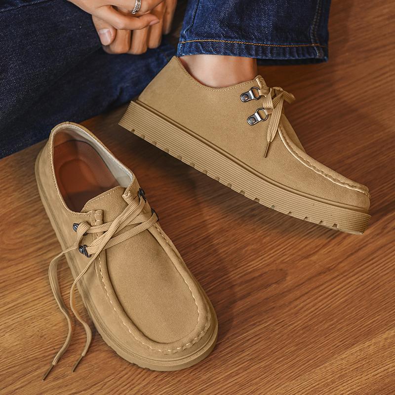 New Spring Summer Men's Shoes with Soft Sole Soft Surface Casual Lace Up Comfortable Board Shoes Retro Breathable Single Shoes