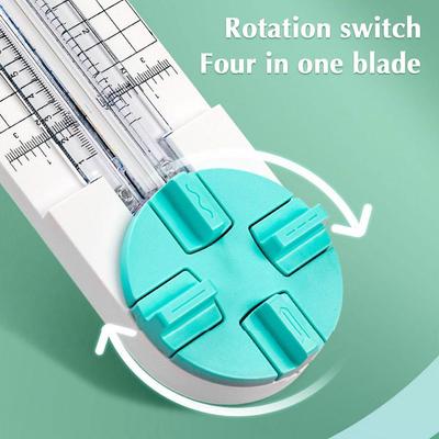 Taglierina per carta manuale 4 in 1 Strumento multifunzionale portatile per tagliare carta da craft Tipo a pressione Taglierina per scrapbook Strumenti artistici per taglio a mano