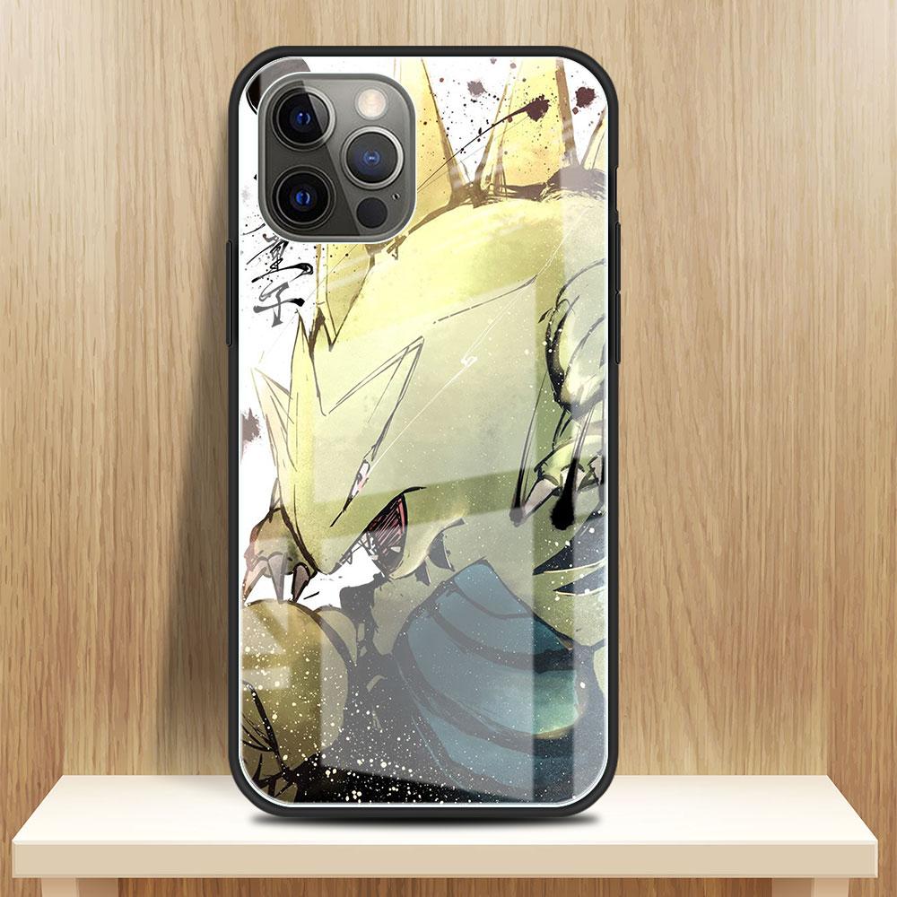 

Чехол из закаленного стекла для iPhone 11 13 Pro Max 12 XR SE 7 8 Plus X XS 6 6S, противоударный чехол для телефона, жесткий чехол, японское аниме, покемон iPhone 6 6S