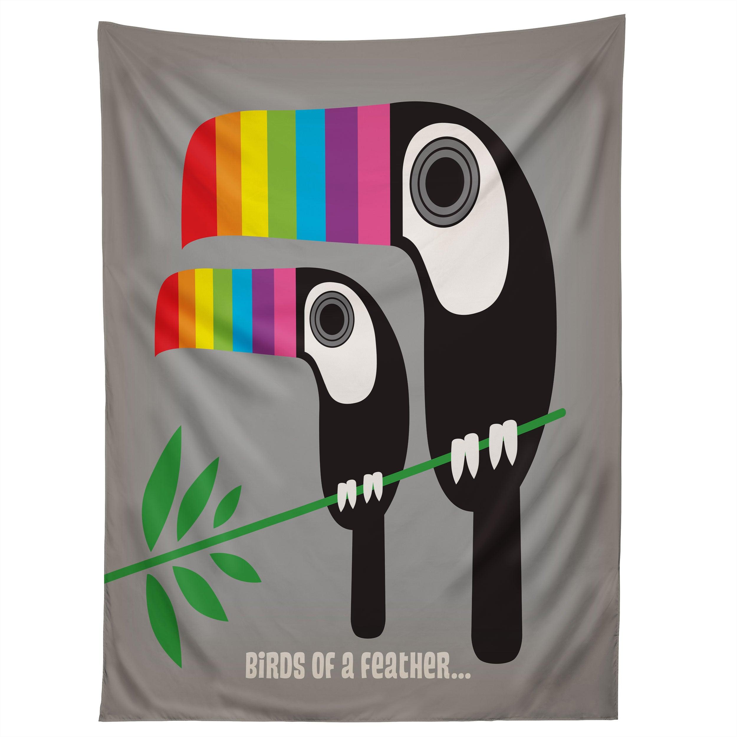 RAINBOW TOUCANS tapestry 75x100