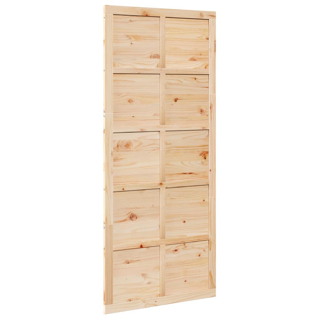 Barn Door Natural 80 x 2.5 x 208 cm Solid Pine Wood