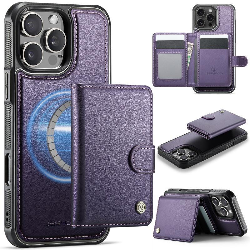 Magsafe Magnetic Leather Wallet Card Phone Case for iPhone 17 Air 16E 16 15 Pro Max 14 Plus 13 12 11 X XS XR 8 Flip Purse Cover