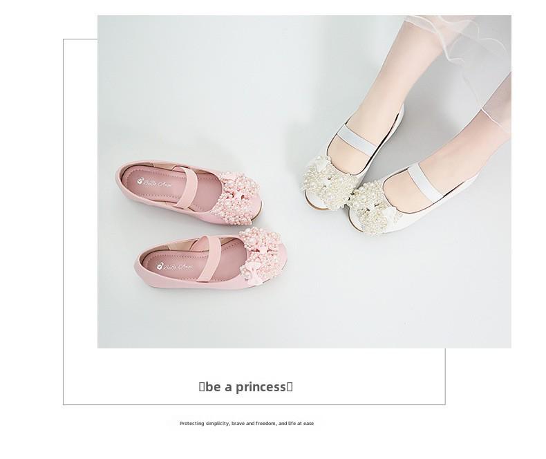 Girls' Princess Leather Dance Shoes - Flat, Single Dress Shoes for Baby and Toddlers