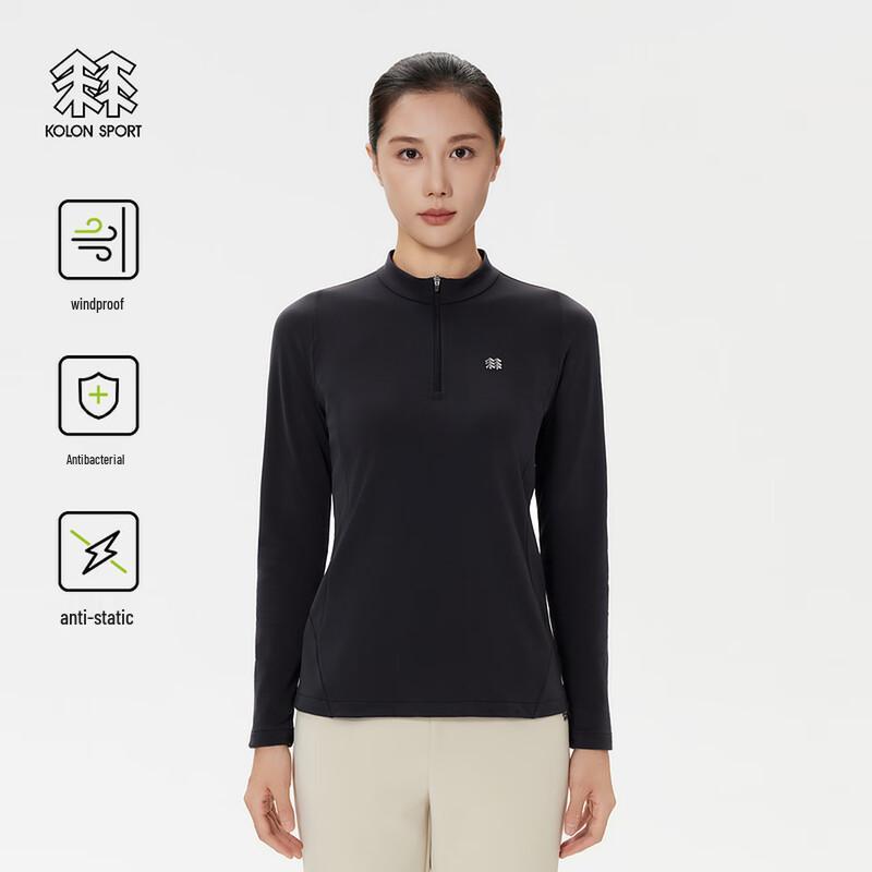 KOLON SPORT Women's Half-Zip Brushed Long Sleeve T-Shirt