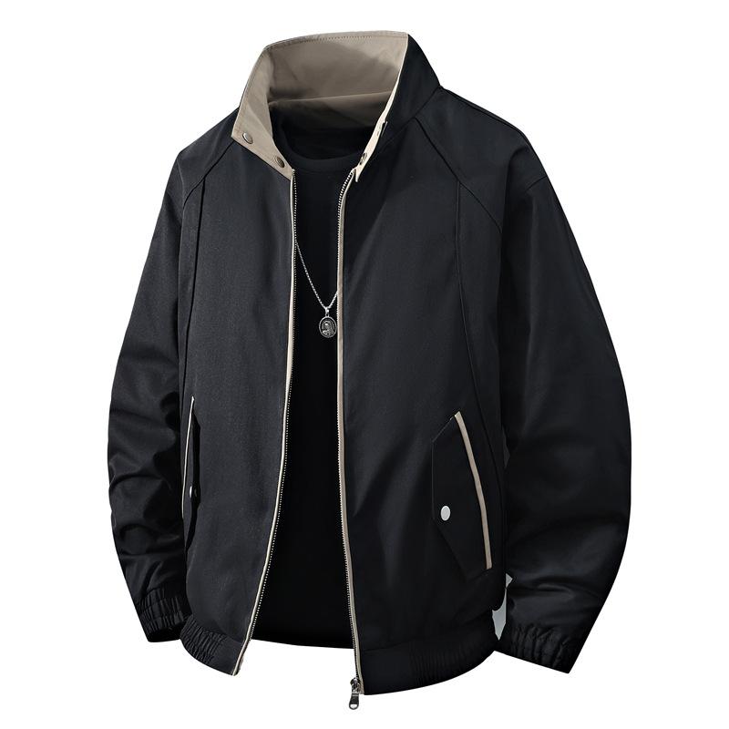 

Новая осенняя куртка в корейском стиле, похожая на хлопковую, мужская, со стойкой, универсальная, публичная версия 3XL чёрный