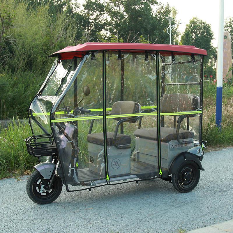 W pełni zadaszony elektryczny trójkołowiec Osłona przeciwsłoneczna do skuterów inwalidzkich