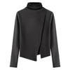 Autumn and Winter Women's Bottom Shirt De Velvet Half High Neck Bottom Shirt Inner Padded Long Sleeve Top