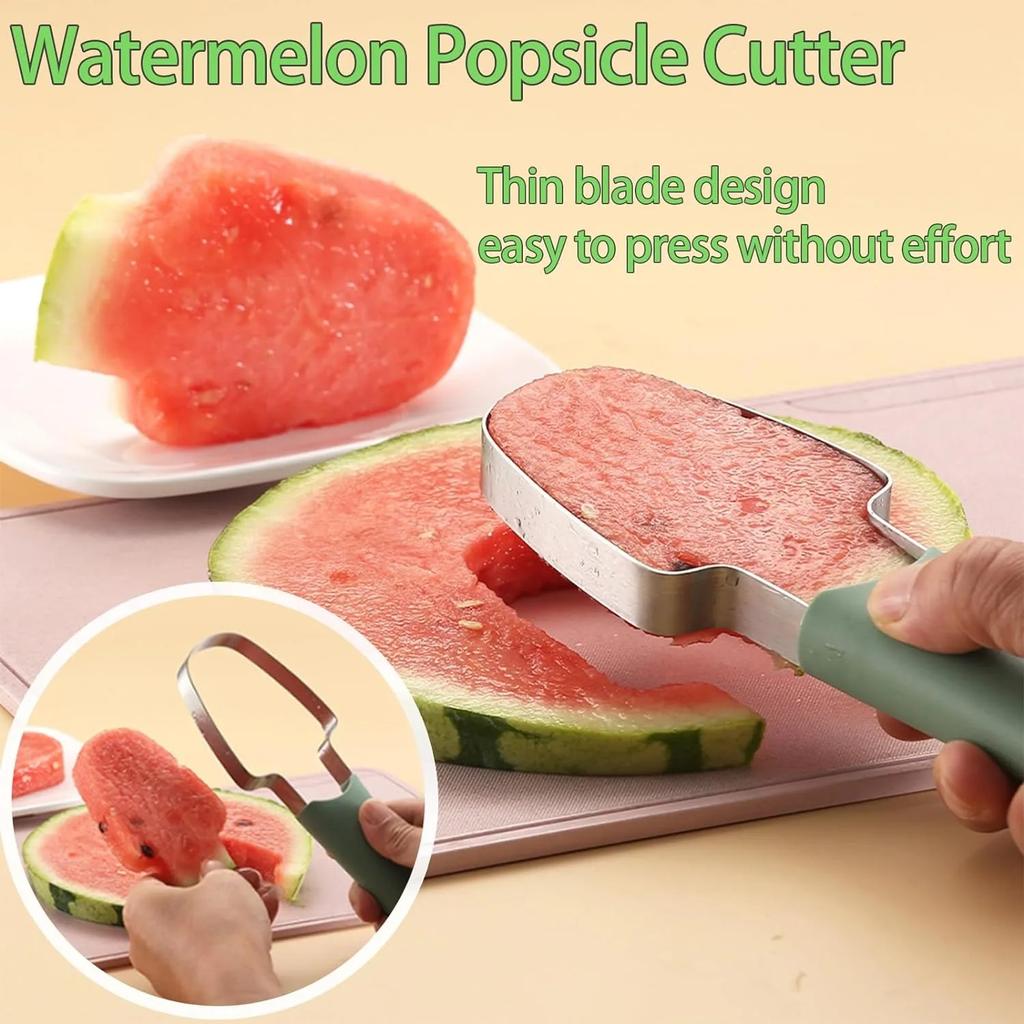Watermelon Cutter Slicer Stainless Steel Watermelon Slicer Fork Cutter Tool Fruit Carving Tools Fruit Slicer Set Kitchen Gadgets