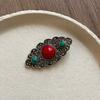 Oval Hollowed Flower Ethnic Style Luxury Temperament Side Duckbill Hair Clips Exquisite Accessories