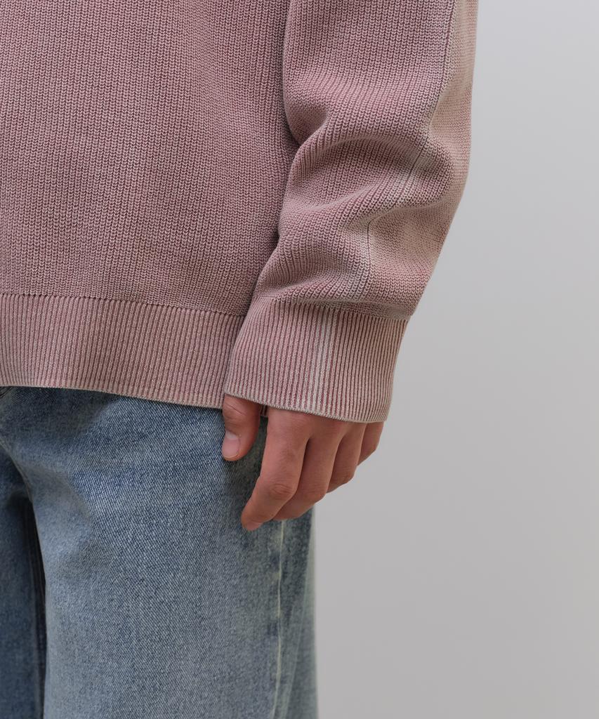 MUSINSA STANDARD Pigment Crew Neck Knit [Smoke Pink]