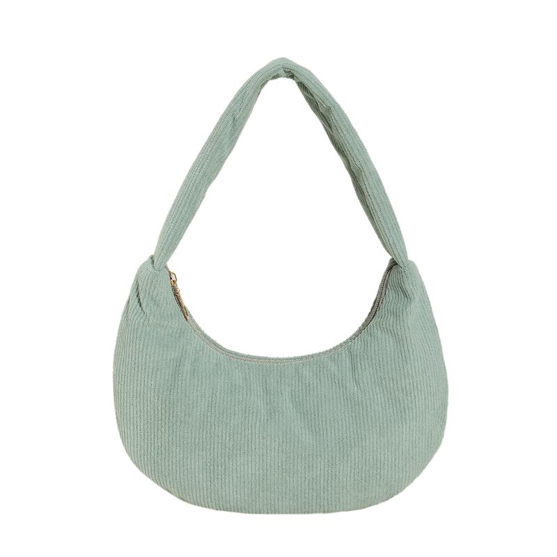 Women Daily Shoulder Bag Large Capacity Corduroy Chic Hobo Bag Solid Color Stylish Underarm Bags Padded Simple Dumpling Bag