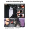 2pcs LED Welcome Lights Car Ambient Accessories Door Rearview Mirror Angel Wing Auto Carpet Lamp Dual Controller Atmosphere Lamp
