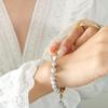 European-Inspired Pig Nose Freshwater Pearl & Titanium Steel Bracelet