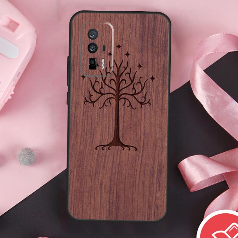 Tree Flower Bamboo Wood Case For Xiaomi 14 Ultra Mi 15 13 11T 12T 13T 14T Pro POCO X7 Pro X3 X5 X6 F5 F6 F7 Cover