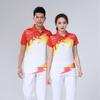 Breathable Badminton Shirts Men Women Casual Sports Training Tops Quick-Dry Athletic Tees Red Blue