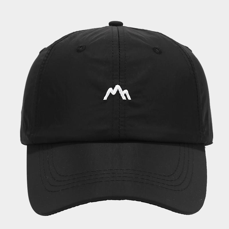 Outdoor Spring Baseball Cap With Embroidered Mountain Peak For Hiking And Sun Protection чёрный