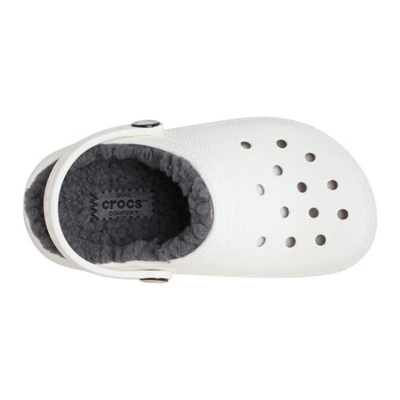 Crocs Casual and Comfortable Warm Children's Hole Shoes White Grey Children's Model