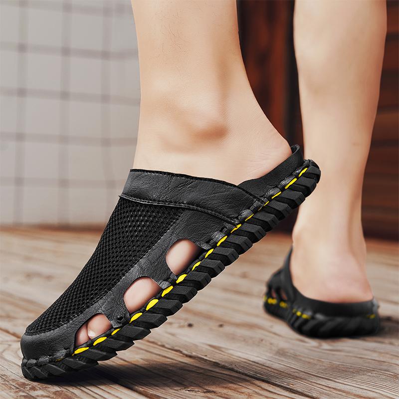 New Leather Men's Casual Sandals Handmade Beach Sandals Man Sandalias Para Hombre Leather Sandal For Men Sandalia Masculina