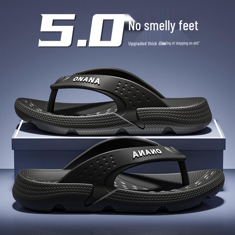 

Мужские нескользящие шлепанцы с перемычкой для пальца - Толстая подошва, Модные летние пляжные сандалии, Семейный стиль Size 40-41 (Insole Length 260mm)
