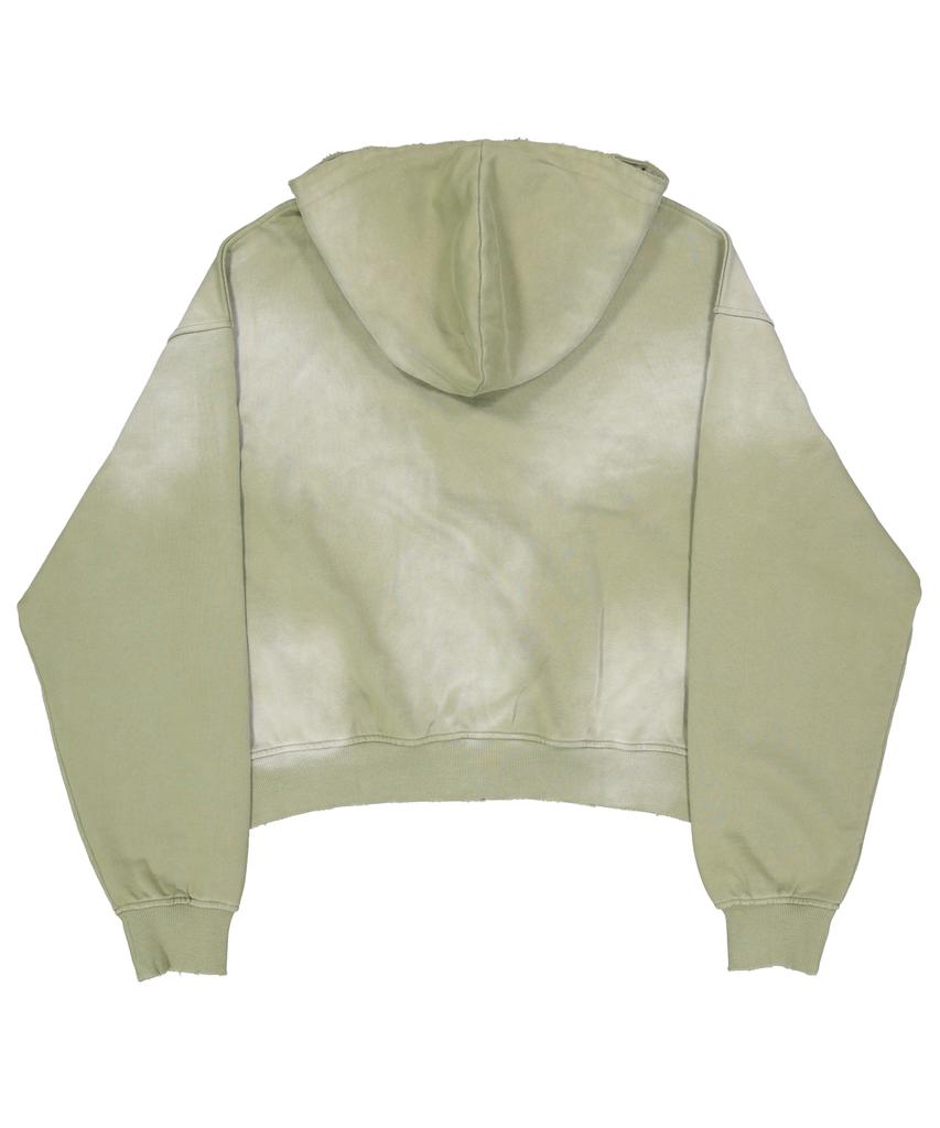 Forcesensitive Force Washed Hoodie Zip-Up Cropfit Khaki