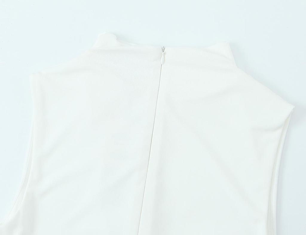 2025 Spring Women's European & American Style Knitted Ruffle Sleeveless Dress