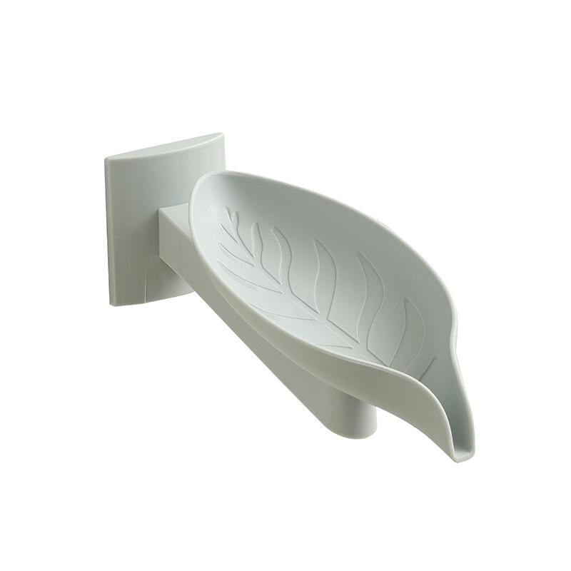 Punch-Free Wall-Mounted Leaf Soap Dish - Non-Accumulating, Draining Design for Bathroom & Laundry