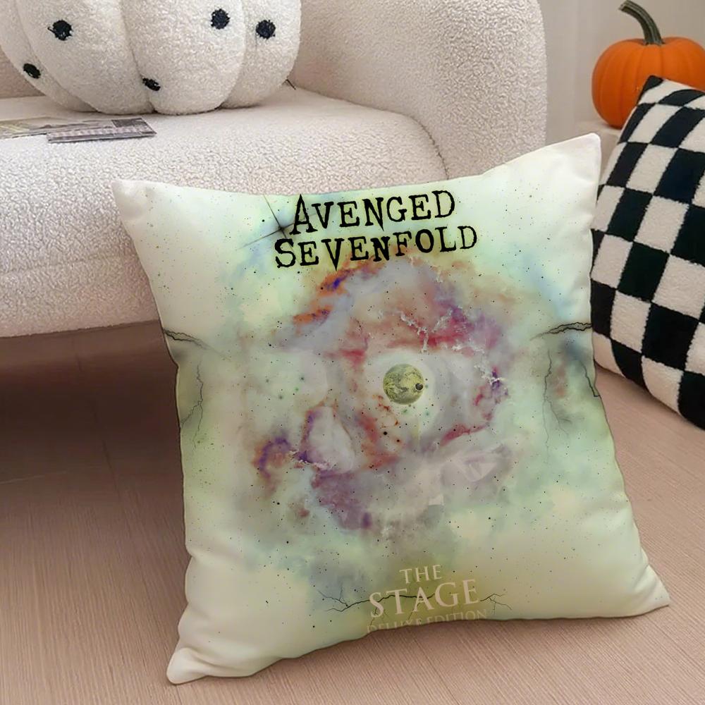 Metal American Band AAvenged Sevenfold Cushion Cover Throw Pillow Cover Hidden Button Durable Polyester Chair Cushion