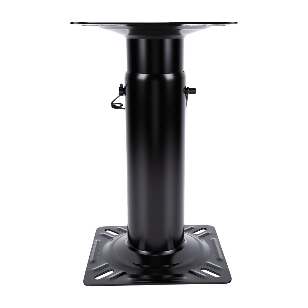 Boat Seat Pedestal Adjustable Height 11.7 to 17.7in Black Powder Coating Universal Fixed Pedestal Base for Yacht Pontoon