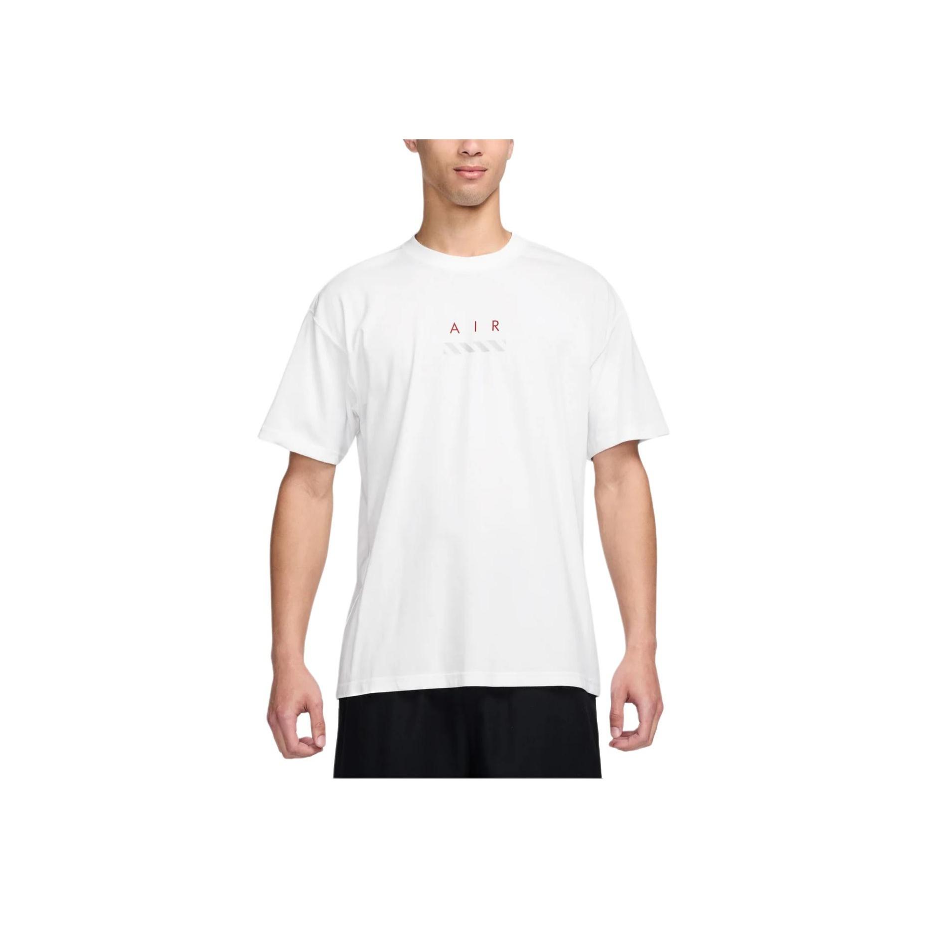 Nike Loose Fit Crew Neck Short Sleeve Letter Logo T-Shirt Men Tops White HJ0580-100 M