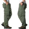 Men S Loose Straight Leg Multi Pocket Cargo Long Pants