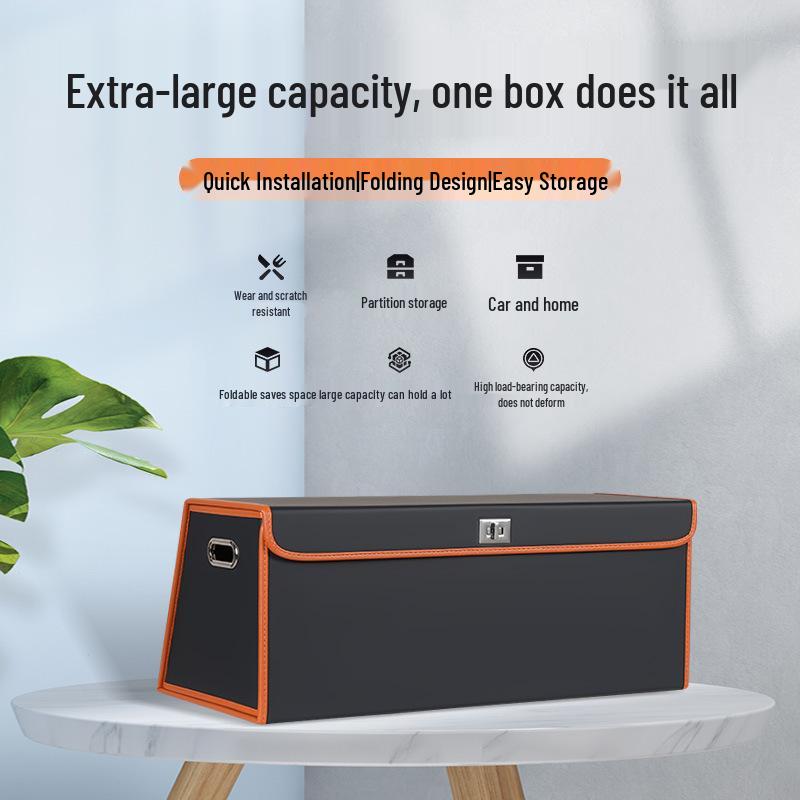 Foldable Car Trunk Organizer - Large Capacity Flip-Top Storage Box