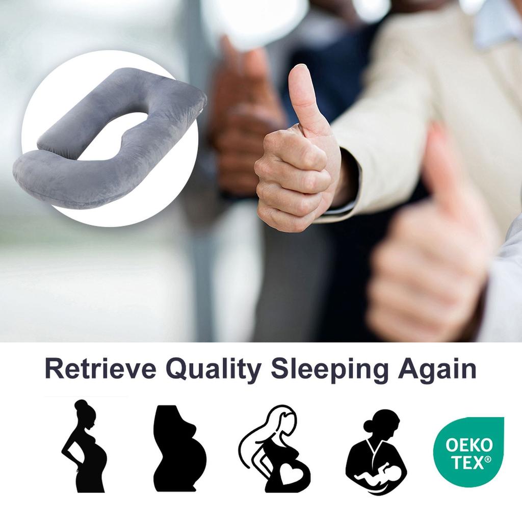 J-Shaped Maternity Body Pillow for Pregnant Women Side Sleeper Waist Support Removable Washable Cover Multifunctional Sleeping Aid