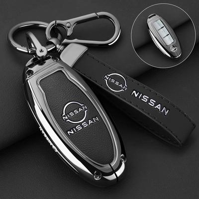 Zinc Alloy Leather Car Remote Key Case Cover Shell For X-Trail Kicks T31 T32 Qashqai Juke J10 J11 Tiida Altima Pathfinder