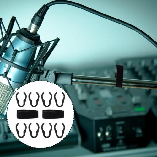 SEWACC Microphone Pole Clips, Microphone Holder Clips, Microphone Stand Clips, Plastic Microphone Clips, Microphone Boom Pole Microphone Accessories F