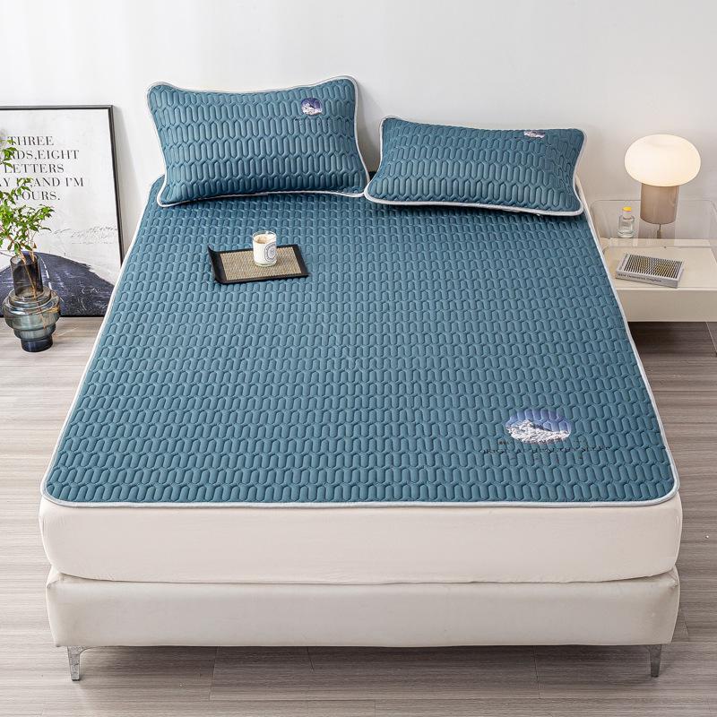 Class A Ice Silk Latex Cooling Mat Set: Washable, Antibacterial, Mother & Baby Safe, Fitted Sheet Style