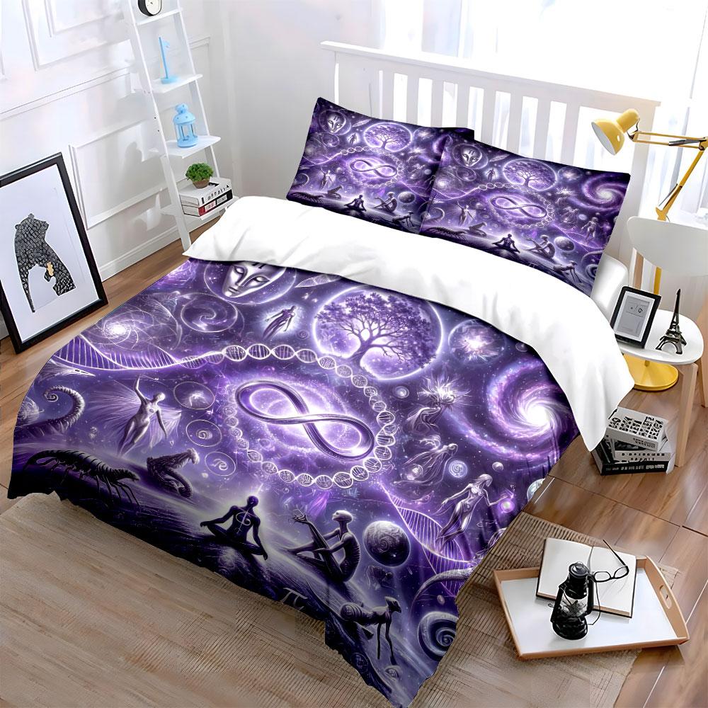 Cosmic Meditation Art Set Soft Comfortable Duvet Cover Bedding Set Included 1*Duvet Cover & 2*Pillowcases, Gift