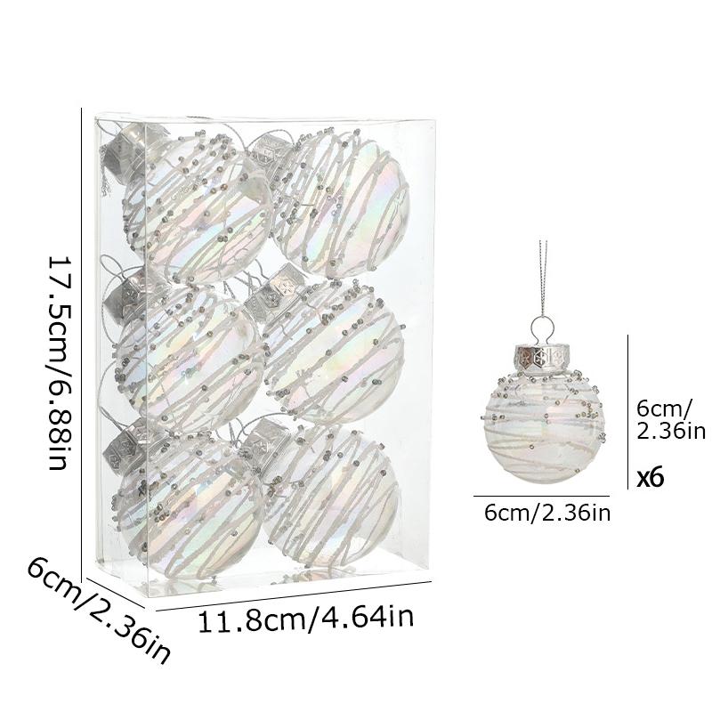 

6 шт./набор Рождественские шары-украшения День святого Валентина Подвесные шары Подарки Пластиковые шары Новый год Доступно несколько вариантов 6CM
