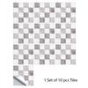 10pcs/set 10/15/20/30cm Flat Marble Mosaic Hard Tiles Wall Sticker Kitchen Bathroom Floor Diagonal Decor Wallpaper PVC Art Mural