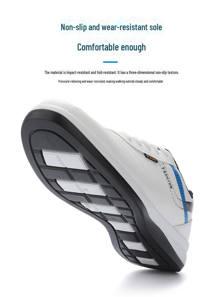 2024 Spring Men's Korean Style Lightweight Leather Casual Running Shoes - Wear-resistant, Low-top Design