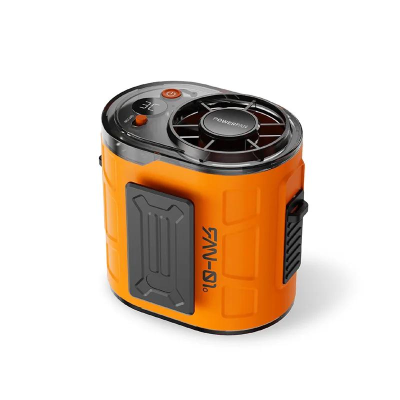 

USB Rechargeable Waist Clip Fan Portable Sports Cooler Fan for Outdoor Sports Travel Camping Jobsite помаранчевий
