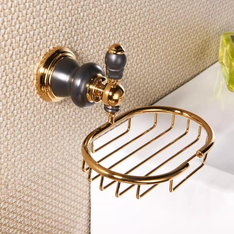 Brass Jade Towel Rack Gold Bathroom Shelf,Soap Holder Towel Rods,Towel Hanger Paper holder,Toilet Brush Holder Bathroom Hardware