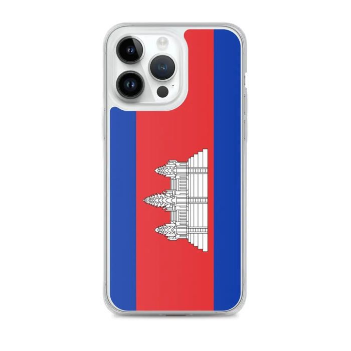 Coque iPhone - Cambodge - Drapeau - Souple - Multicolore - TPU transparent
