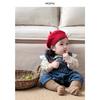 Unisex Baby Knitted Wool Beret - Spring/Autumn Style, Warm, Solid Color, Trendy Children's Painter Hat