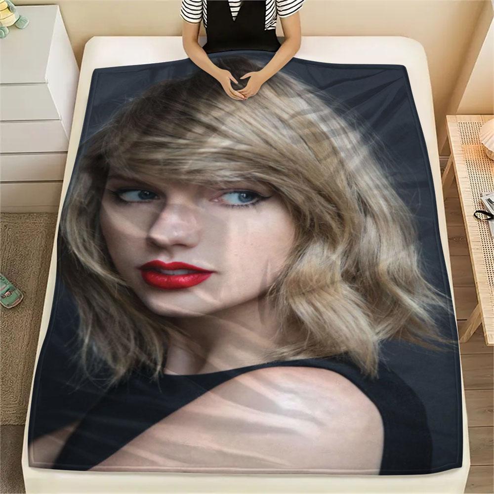 Taylor Swift printing Flannel Blanket Bedroom Sofa Camping Warm blanket Gifts for family and friends-MJ002