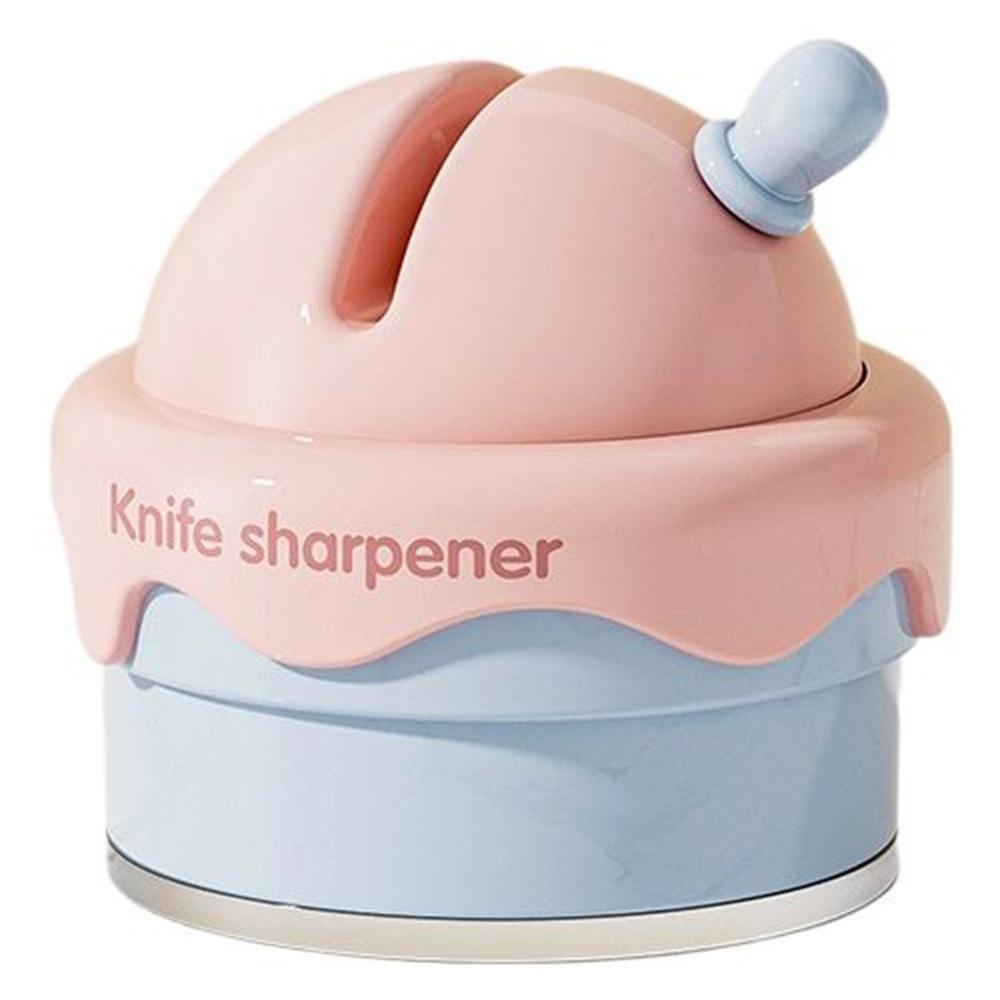 Portable Ice Cream Shaped Suction Cup Kitchen Knife Sharpener Tungsten Steel Whetstone