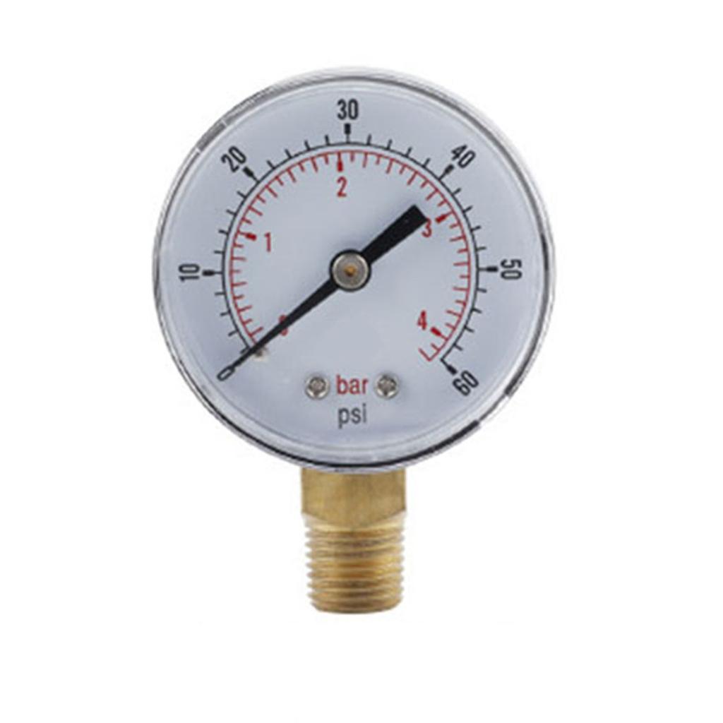 1/4 Inch BSPT Air Pressure Gauge 0-60PSI Water Pressure Meter TS-Y504 For Radial Mounted Measuring Instrument Compressor Gauge