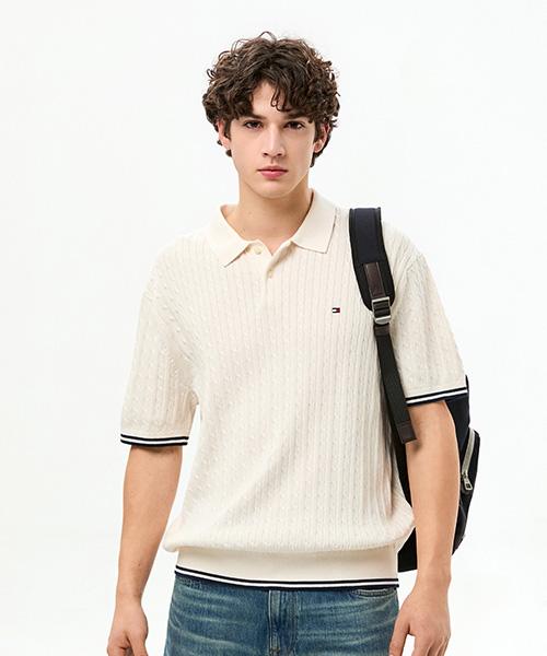 TOMMY HILFIGER Cable Polo Sweater (T12G3Kpn220Mt2Z00)